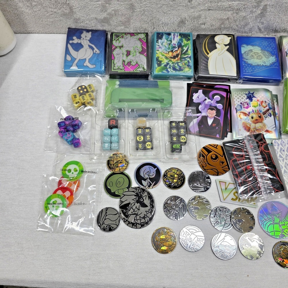 Pokemon Misc Lot Sleeves, Stand, Dice, Code Cards, Energy Packs Eevee As Is - Picture 4 of 8